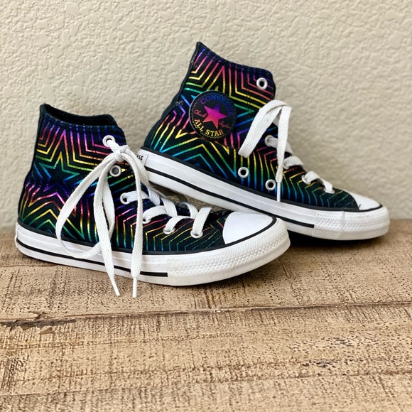 Converse Other - Converse Chuck Taylor Hi Top Iridescent Star Black/Rainbow